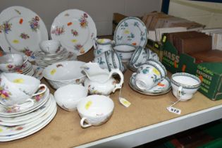 TEA WARES AND TILES, comprising SPODE 'DARLINGTON' PATTERN TEA WARE, Y6569 comprising one tea plate,