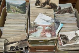 POSTCARDS, Four Boxes containing over 2500 Postcards from the Uk and featuring topographical scenes,