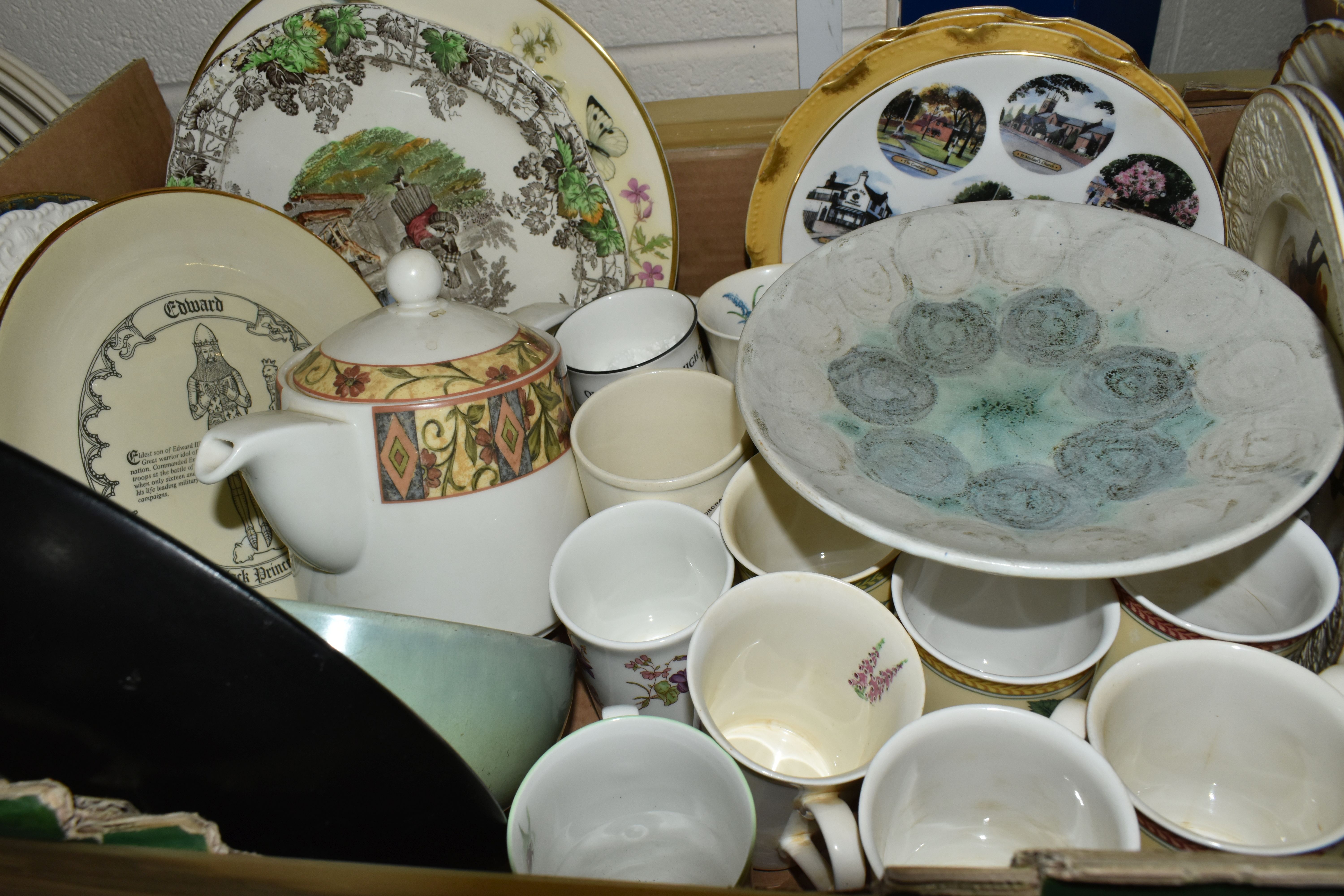 SIX BOXES OF TEA AND DINNER WARES ETC, to include green Denby Stoneware, Stanley rose pattern tea - Image 6 of 6