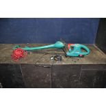A BOSCH EASI-TRIM STRIMMER and a Bosch AHS-52ACCU 14.4v hedge trimmer with one battery and