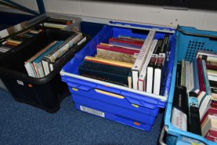 FOUR CRATES OF BOOKS & MAGAZINES containing a large number publications on the subjects of History