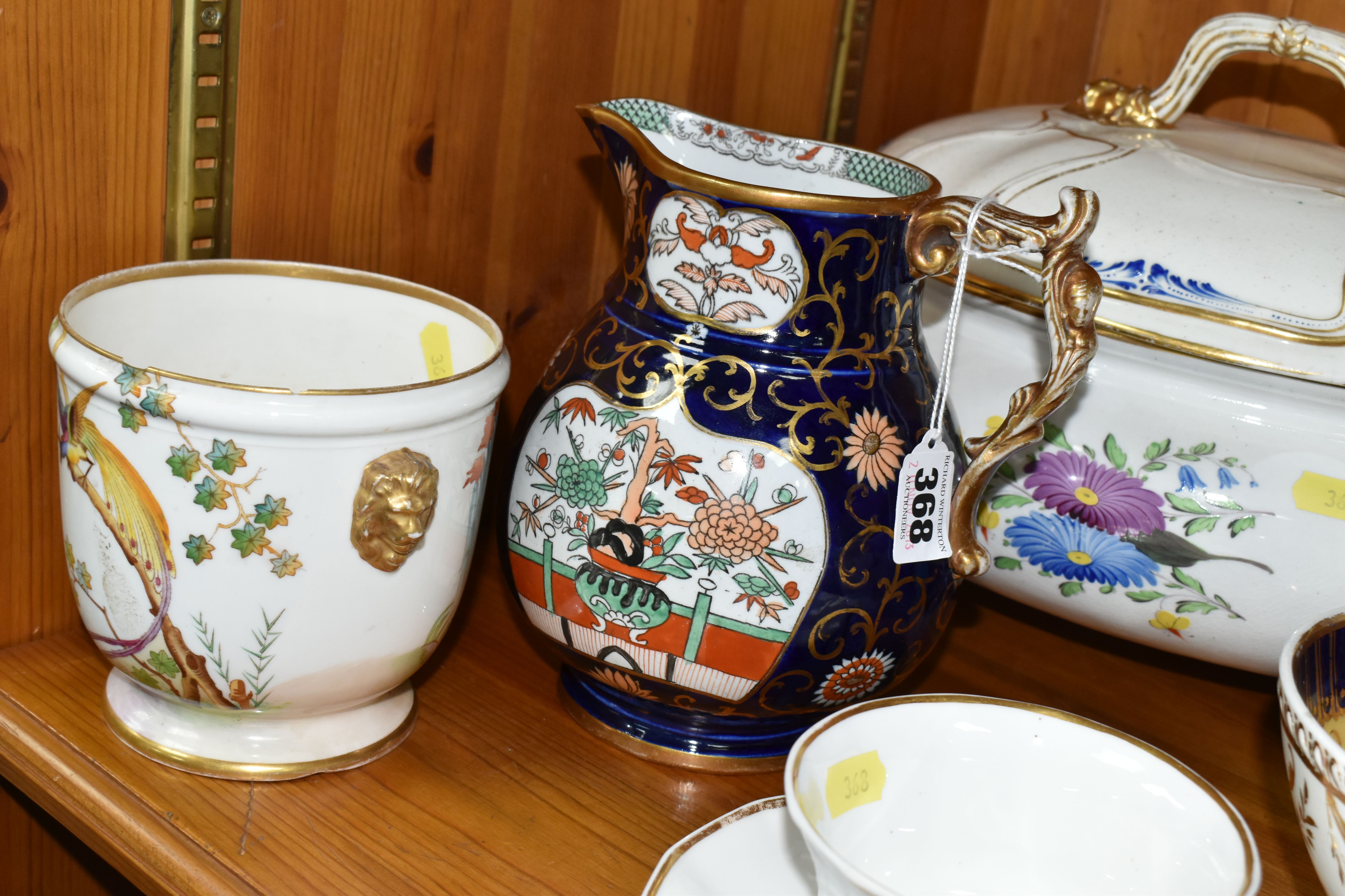 A COLLECTION OF 18TH AND 19TH CENTURY PORCELAIN AND CERAMICS, comprising a c1835 Mason's ironstone - Image 5 of 6