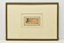 ATTRIBUTED TO WILLIAM HENRY HUNT (1790-1864) 'SLEEPING CAT', an unsigned sketch depicting a cat,