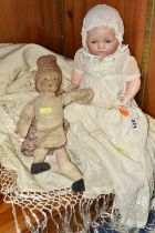 AN ARMAND MARSEILLE BISQUE HEAD DOLL, nape of neck marked 'A.M. Germany 341./372.K, sleeping blue