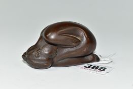 AFTER DEBORAH J. SCALDWELL, A BRONZE FIGURE OF A CURLED UP NUDE, the female figure kneeling with her
