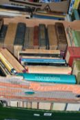 THREE BOXES OF BOOKS containing over 130 miscellaneous titles in hardback and paperback formats,