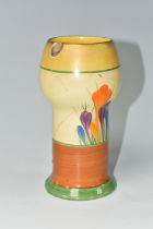 A CLARICE CLIFF 'CROCUS' PATTERN VASE, shape 268, for Wilkinson Ltd, height 15cm, black printed