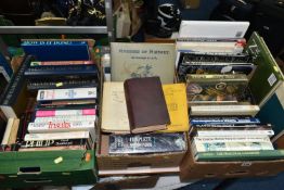 THREE BOXES OF BOOKS, over sixty hardback titles, to include an early 20th century Alice's