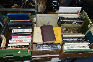 THREE BOXES OF BOOKS, over sixty hardback titles, to include an early 20th century Alice's