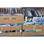 SIX BOXES OF DVDS containing over 320 miscellaneous Film and TV titles including box sets