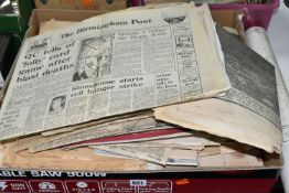 THREE BOXES OF EPHEMERA to include a large collection Newspapers dating from the early 19th