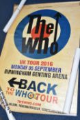 ONE BOX OF SEVEN POSTERS, comprising The Who at the Genting Arena 2016, Lambretta Innocenti x 2,