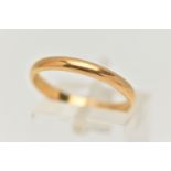 A POLISHED 22CT GOLD BAND RING, hallmarked 22ct Birmingham, ring size N 1/2, approximate gross