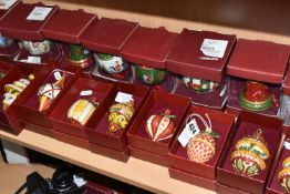 A COLLECTION OF BOXED VILLEROY & BOCH PORCELAIN CHRISTMAS BAUBLES, comprising ten different Winter