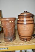 TWO STONEWARE WATER FILTERS, one 'The Atkins Patent, Safety Water Filter', manufactured by The