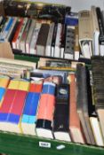 TWO BOXES OF BOOKS containing over sixty miscellaneous titles in hardback and paperback formats,