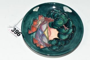 A MOORCROFT POTTERY MAMOURA PATTERN PIN DISH, impressed marks, diameter 11.8cm (Condition Report: