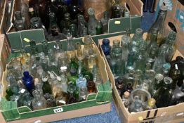 THREE BOXES OF BOTTLES, a quantity of nineteenth and twentieth century examples mostly 'dug'