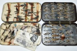 TWO CASES OF HARDY BROTHERS LTD. FLY TINS, with a quantity of salmon and trout flies, one case is