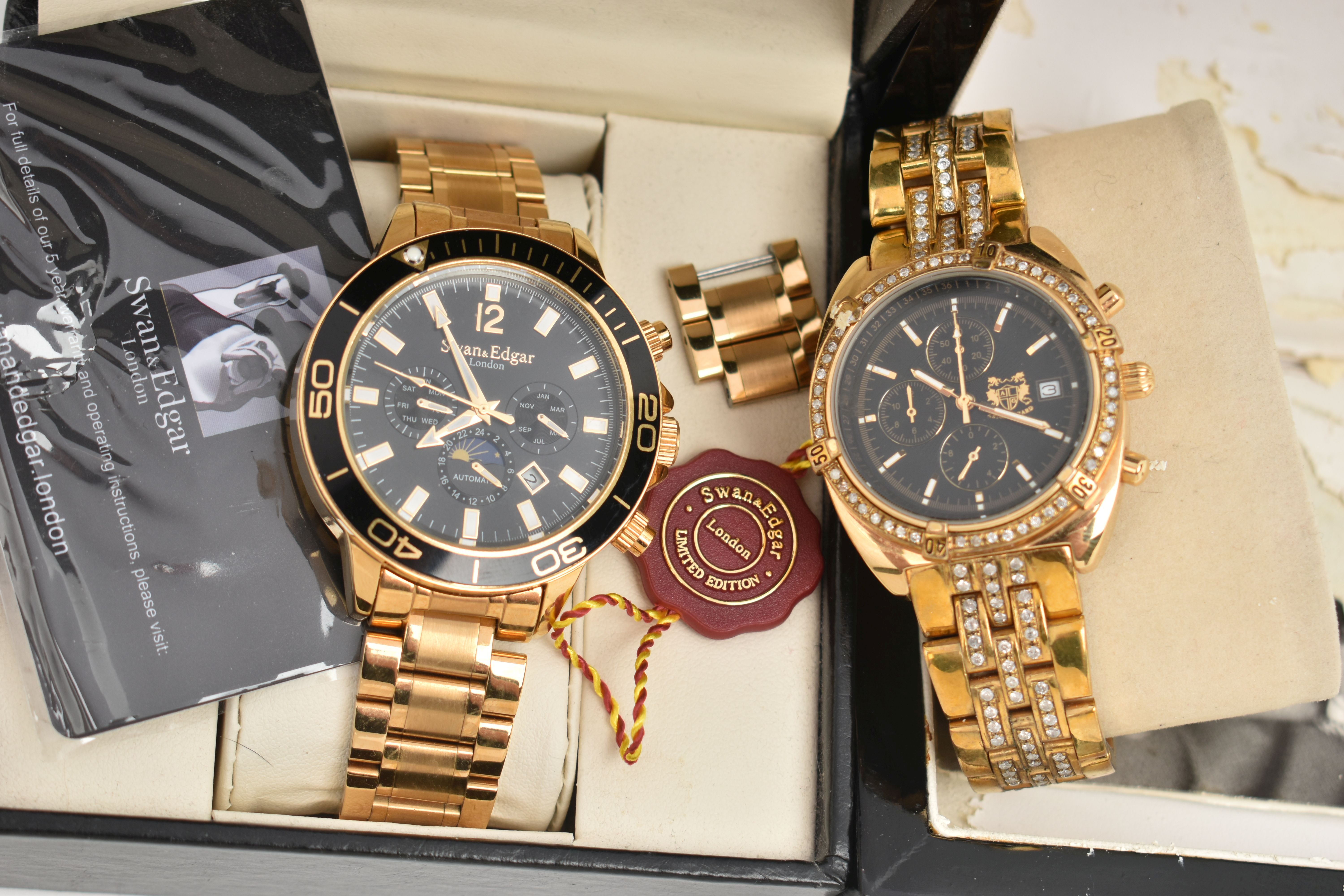 TWO GENTS, BOXED WRISTWATCHES, to include an 18ct electroplated, quartz movement, 'Aston Gerard'