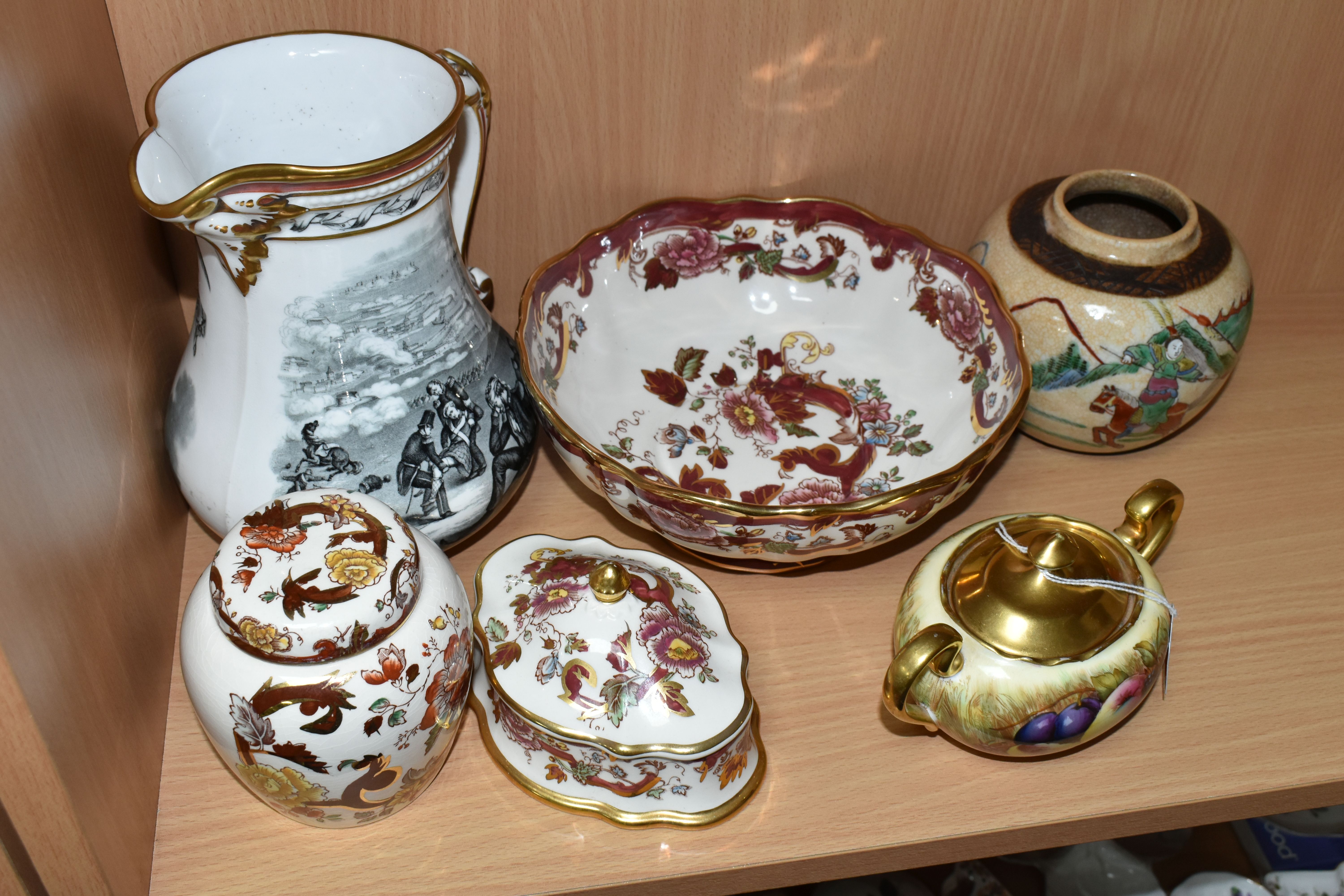 A GROUP OF CERAMICS, to include an Aynsley Orchard Gold twin handled sucrier, with N. Brunt, a - Image 4 of 11