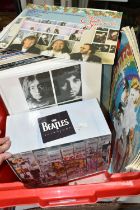 ONE BOX OF BEATLES AND ATTRIBUTING ARTISTS L.P'S AND EPHEMERA, to include a 2018 'The Beatles' No.
