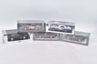 FIVE BOXED SPARK MODEL MINIMAX VEHICLES 1:43 SCALE, to include a Jaguar XJ220 Metallic Blue 1992,