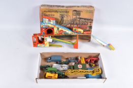 A BOXED TECHNOFIX TINPLATE CLOCKWORK MECHANICALLY OPERATED COAL MINE, No.294, lithographed
