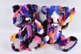 TWO UNBOXED CHARLIE BEARS KALEIDOSCOPE PLUSH BEARS, No.CB217020O, both appear complete and in very