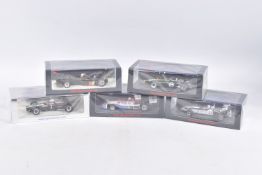 FIVE BOXED SPARK MODEL MINIMAX VEHICLES, to include a Lotus 77 3rd Austrian GP 1976, Gunnar Nilsson,