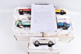 FRANKLIN MINT 'THE OFFICIAL HISTORY OF THE CORVETTE' COLLECTION MODELS, five boxed 1/24 scale