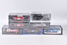 SEVEN BOXED SPARK MODEL MINIMAX VEHICLES, to include a Honda TN360 Classic Team Lotus, numbered