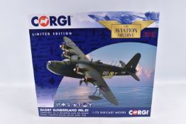 A BOXED LIMITED EDITION CORGI AVIATION ARCHIVE 1:72 SCALE SHORT SUNDERLAND MK.III DIECAST MODEL