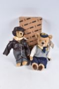 A BOXED DEANS RAG BOOK LIMITED EDITION TEDDY BEAR, 'V.E. Day - Airman Bear' from 2005, golden