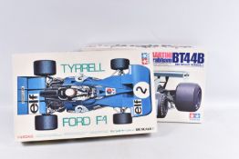 TWO UNBUILT TAMIYA 1:12 SCALE KITS, the first a Tyrrell Ford F1 Big Scale 9, kit no. BS1209 1800,