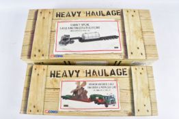 TWO BOXED CORGI LIMITED EDITION 1:50 SCALE HEAVY HAULAGE DIECAST MODEL VEHICLES, the first is a
