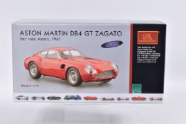 A BOXED LIMITED EDITION CMC ASTON MARTIN DB4 GT ZAGATO BAUJAHR DER ROTE ASTON 1961 1:18 SCALE
