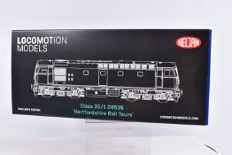 A BOXED HELJAN OO GAUGE EXCLUSIVE EDITION CLASS 33, D6535 'Herfordshire Rail Tours', in BR Blue with