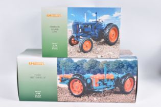TWO BOXED UNIVERSAL HOBBIES 1:16 SCALE DIECAST MODEL AGRICULTURAL MODELS, the first is a Fordson
