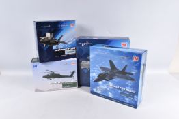 FOUR BOXED HOBBYMASTER AIR POWER SERIES 1:72 SCALE DIECAST MODEL AIRCRAFTS, the first is a