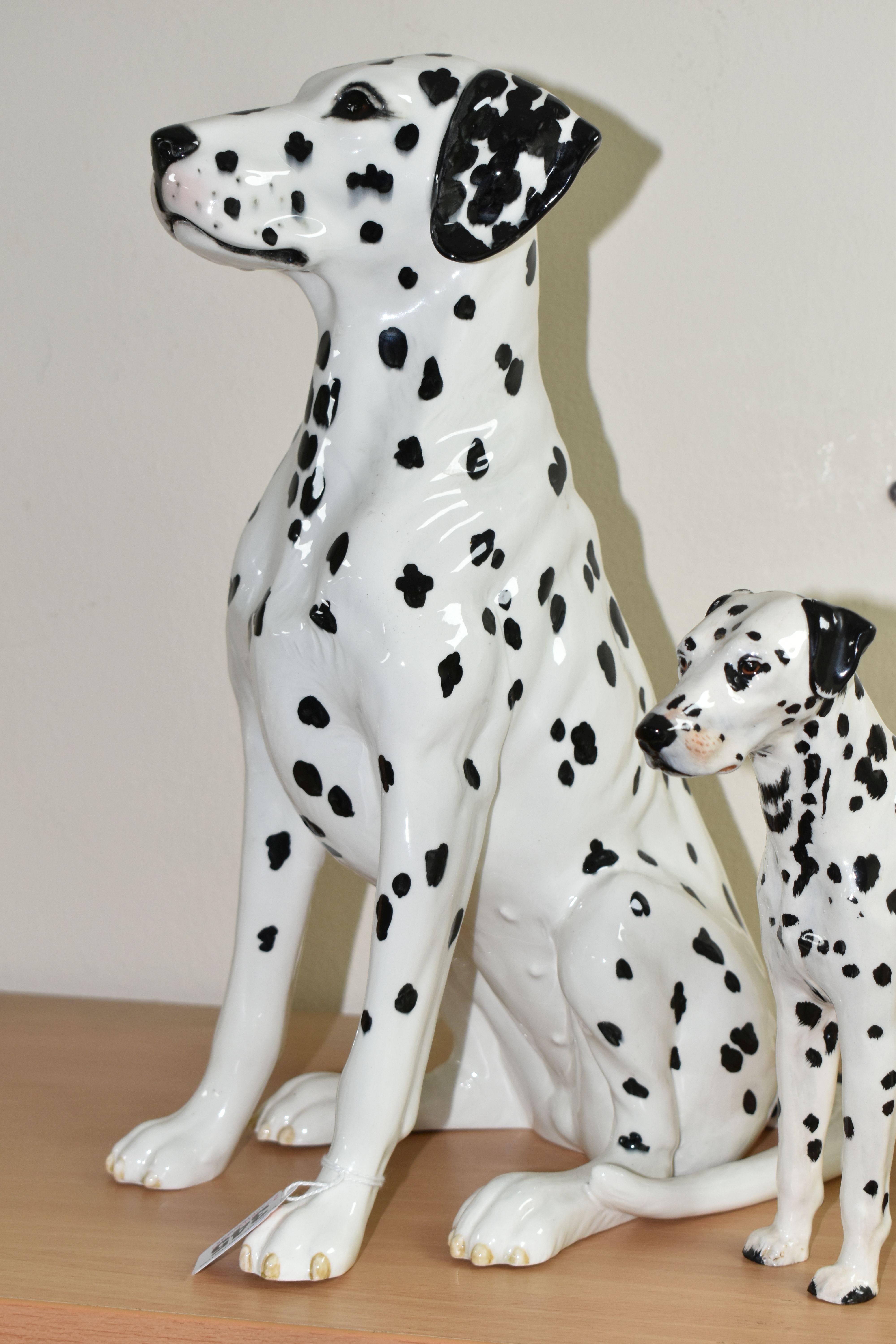 A BESWICK DALMATIAN AND TWO ROYAL DOULTON FIGURES, comprising a large Beswick Fireside Models seated - Image 4 of 6