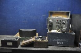 FOUR ITEMS OF VINTAGE ELECTRONIC TEST EQUIPMENT comprising of a cased Type 106 signal generator, a