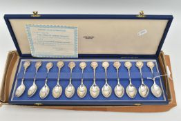 A SET OF 'JOHN PINCHES' TWELVE SILVER ZODIAC SPOONS, sculpted by David cornell FRSA ARBS, hallmarked