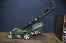 A WEBB ELECTRIC LAWN MOWER with grassbox, 33cm cut (PAT pass and working)