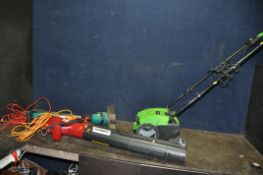 A CHARLES BENTLEY ELECTRIC LAWN SCARIFIER, a Bosch ART27 strimmer and a Mountfield Garden Vac/blower