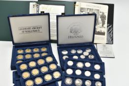 A BOX THE OFFICIAL COINS OF RUSSIA , to include Bolshoi Ballet .900 Silver 3 Rubles coin, a