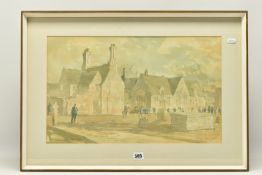 JOHN VERNEY (1913-1993) 'St ANDREWS CHURCH, COTTAGES AND SCHOOL', depicting schoolboys playing in