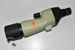 A NIKON SPOTTING SCOPE WITH SOFT CASE, complete with a 15x45 zoom eyepiece and a fixed 20x