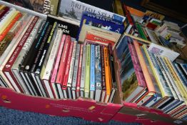 FIVE BOXES OF BOOKS, approximately one hundred and twenty hardback and paperback titles, to
