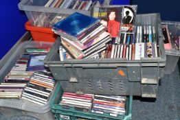 SIX BOXES OF CDS, to include approximately three hundred CDs, to include Rod Stewart, James Last,
